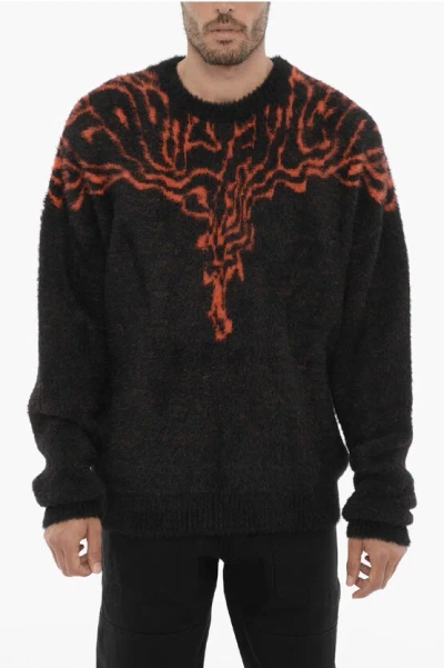 Marcelo Burlon County Of Milan Nylon Crew-neck Swater With Contrast Embroidery In Multi