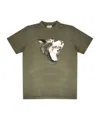 Marcelo Burlon County Of Milan Open-necked Black Shirt In Green
