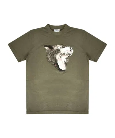 Marcelo Burlon County Of Milan Open-necked Black Shirt In Green