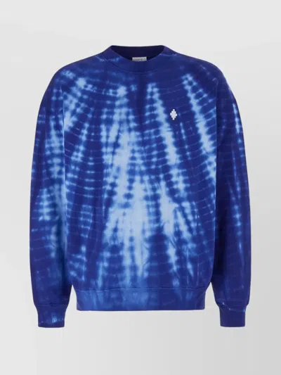 MARCELO BURLON COUNTY OF MILAN OVERSIZE TIE-DYE COTTON SWEATSHIRT EMBROIDERY