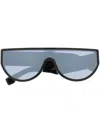 Marcelo Burlon County Of Milan Oversized Frame Mirrored Sunglasses In Black