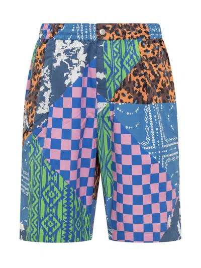 Marcelo Burlon County Of Milan Men's Mix & Match Bermuda Shorts In Blue