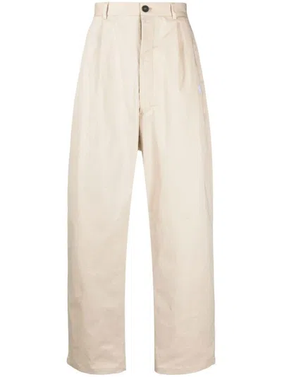 Marcelo Burlon County Of Milan Pants In Beige Whi