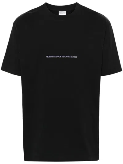 Marcelo Burlon County Of Milan Party Quote-print Cotton T-shirt In Black