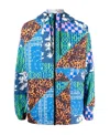 Marcelo Burlon County Of Milan Patchwork-print Windbreaker Jacket In Blue