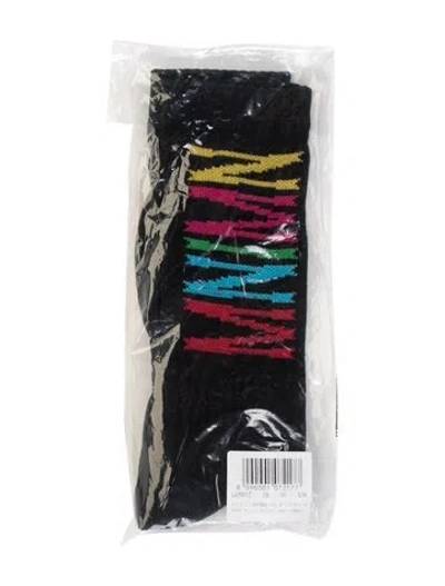 Pre-owned Marcelo Burlon - County Of Milan Patterned Quarter Sock W/tags In Black