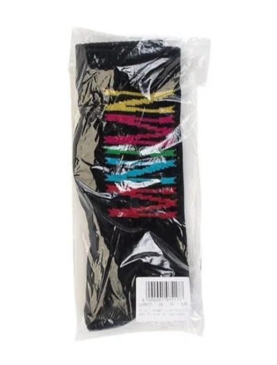 Pre-owned Marcelo Burlon - County Of Milan Patterned Quarter Sock W/tags In Black