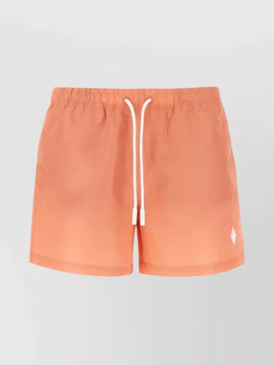 MARCELO BURLON COUNTY OF MILAN PEACH POLYESTER SWIM SHORTS