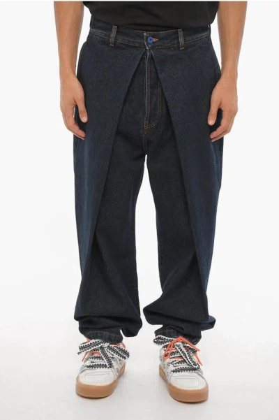 Marcelo Burlon County Of Milan Pleated Regular Fit Jeans 17cm