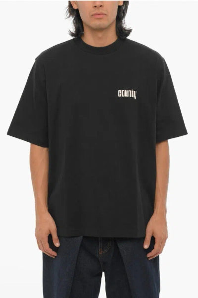 Marcelo Burlon County Of Milan Printed Disco God Crew-neck T-shirt In Black