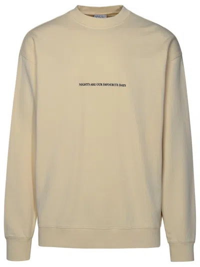 Marcelo Burlon County Of Milan Quote-printed Crewneck Sweatshirt In Crema
