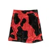 Marcelo Burlon County Of Milan Red And Black Velvet Ladybug Mini Skirt In Multi
