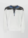 MARCELO BURLON COUNTY OF MILAN RIBBED COTTON CREW-NECK SWEATSHIRT WITH WINGS DETAILING