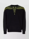 MARCELO BURLON COUNTY OF MILAN RIBBED CREW-NECK SWEATER WITH EMBROIDERED DETAILING
