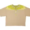 Marcelo Burlon County Of Milan Sharp Wings Oversized Tee - Beige/lime In Beige
