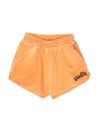 Marcelo Burlon County Of Milan Slogan-print Cotton Shorts In Orange