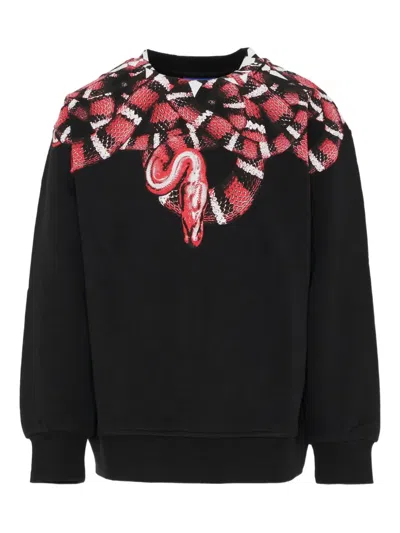 Marcelo Burlon County Of Milan Snake Print Crewneck Sweatshirt In Black