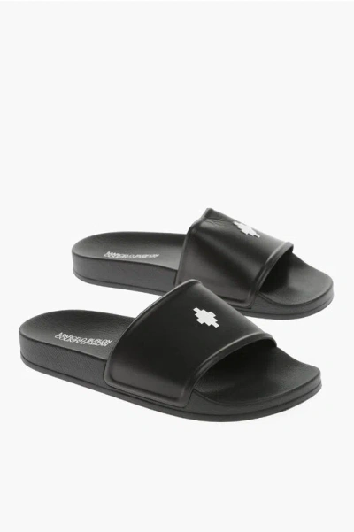 Marcelo Burlon County Of Milan Solid Color County Cross Slides With Contrasting Detail