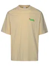 Marcelo Burlon County Of Milan 'solsticio' Beige Cotton T-shirt In Beige
