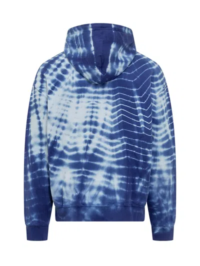 Marcelo Burlon County Of Milan Soundwaves Mini Sweatshirt In Blue White
