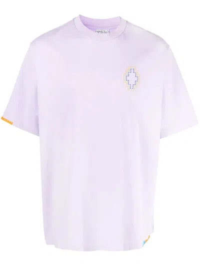 Marcelo Burlon County Of Milan Stitch Cross Cotton T-shirt In Violett