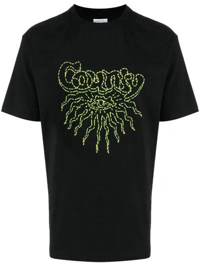 Marcelo Burlon County Of Milan Stitch Eye Cotton T-shirt In Black
