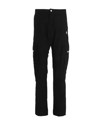 Marcelo Burlon County Of Milan Straight-leg Cargo Trousers In Black