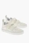 Marcelo Burlon County Of Milan Suede Low Top Sneakers With Touch Strap Closure In White