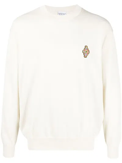 Marcelo Burlon County Of Milan Marcelo Burlon Sunset Cross Cotton Sweater In White Cotton