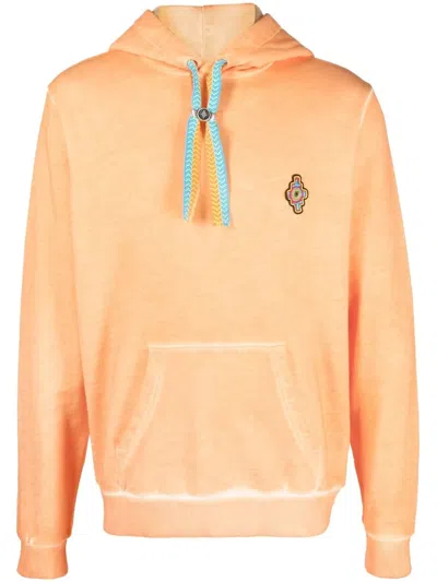 Marcelo Burlon County Of Milan Men Orange Sunset Cross Drawstring Hoodie, S Luxury Sweatshirts & Hoodies For Men Darveys