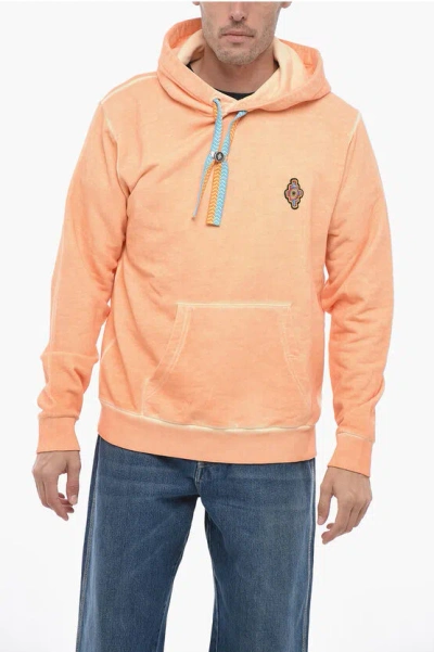 Marcelo Burlon County Of Milan Sunset Hoodie Sweatshirt With Embroidered Logo In Orange