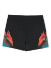 Marcelo Burlon County Of Milan Black Sunset Wings Shorts In Black