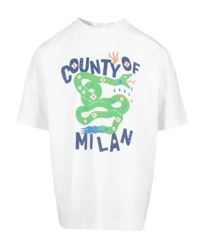 Marcelo Burlon County Of Milan T-shirt With Round Neck And Short Sleeves In White