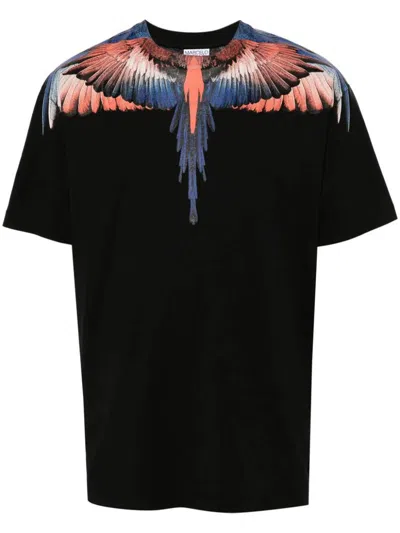 Marcelo Burlon County Of Milan T-shirts And Polos In Black Coral Red
