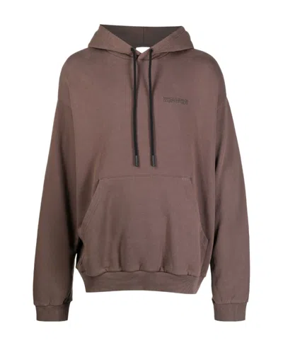 Marcelo Burlon County Of Milan Tempera Cross Over Hoodie In Brown