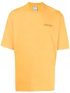 Marcelo Burlon County Of Milan Tempera Cross Over T-shirt Ocher Yellow In Yellow
