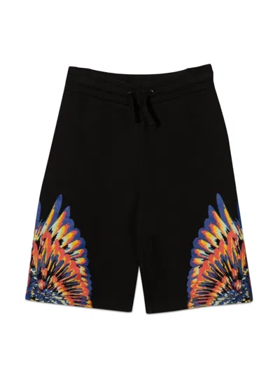 Marcelo Burlon County Of Milan Kids' Tempera Wings Sweatshort In Black