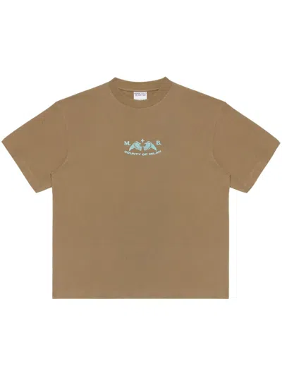 Marcelo Burlon County Of Milan Vintage Logo Cotton T-shirt In Brown