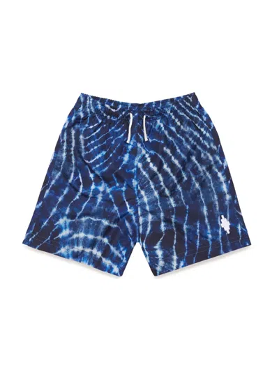 Marcelo Burlon County Of Milan Kids' Wave-print Swim Shorts In Blue