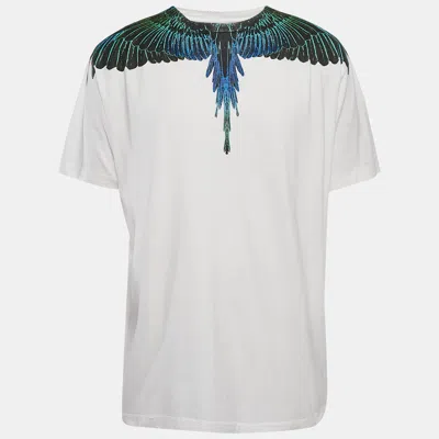Pre-owned Marcelo Burlon County Of Milan White Feather Print Crew Neck T-shirt Xxl