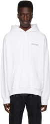 Marcelo Burlon County Of Milan White Tempera Over Cross Hoodie In White Black