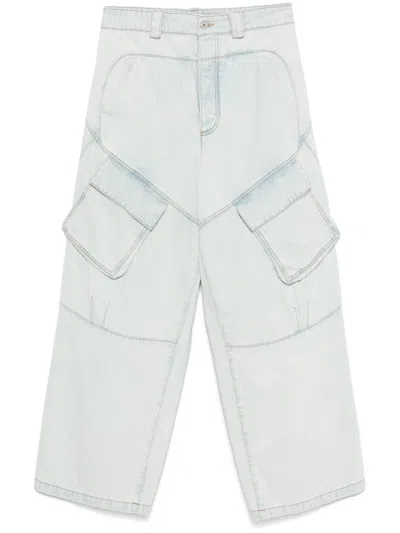 Marcelo Burlon County Of Milan Wide Cargo Jeans In Blue