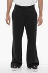 Marcelo Burlon County Of Milan Wide Leg Track Pants With Drawstring Waist In Black