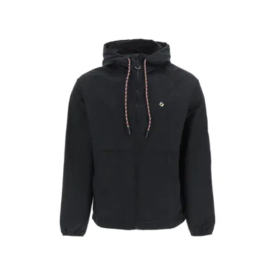 Marcelo Burlon County Of Milan Black Lightweight Windbreaker Jacket In Nero