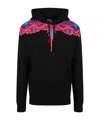 Marcelo Burlon County Of Milan Curved Wings-print Hoodie In Black