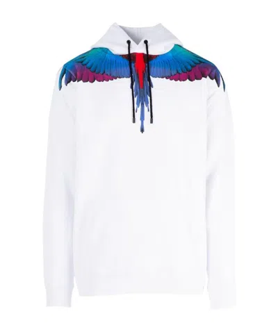Marcelo Burlon County Of Milan Wing Printed Hooded Sweater In White
