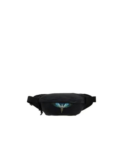 Marcelo Burlon County Of Milan Wing Printing Waist Bag In Black