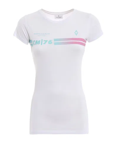 Marcelo Burlon County Of Milan Wings Print Cotton Slim T-shirt In White