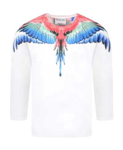 Marcelo Burlon County Of Milan Wings-print Cotton T-shirt In Blue