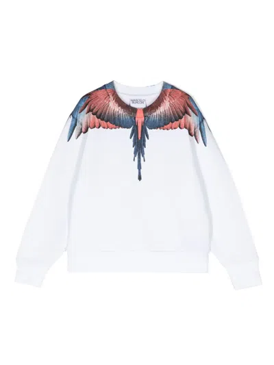 Marcelo Burlon County Of Milan Kids' Wings-print Organic-cotton Sweatshirt In White